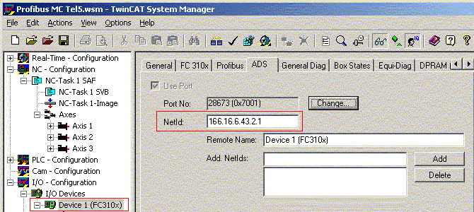 Configuration of the Profibus Master 4: