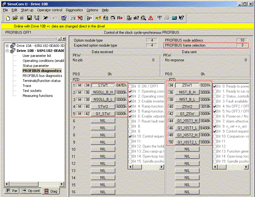 ProfiDrive Diagnostic 1: