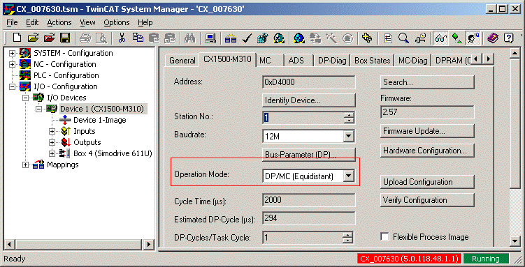 TwinCAT Configuration for CX1000 1: