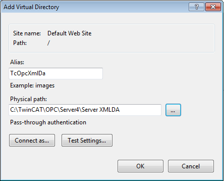 Configuration OPC XML-DA on Windows 7 3: