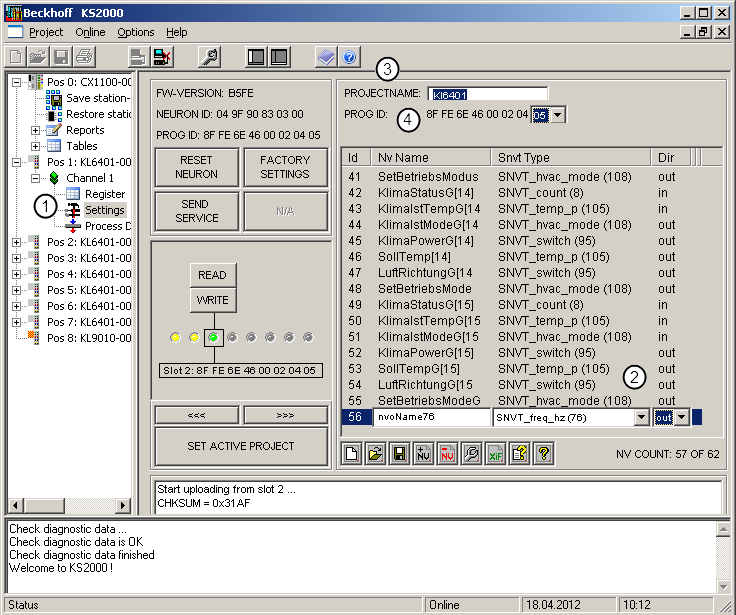 Configuration software KS2000 3: