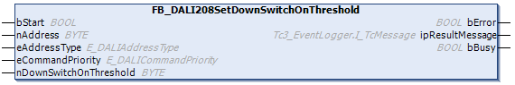 FB_DALI208SetDownSwitchOnThreshold 1: