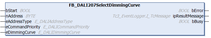 FB_DALI207SelectDimmingCurve 1: