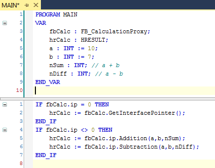 Creating an FB which likewise offers this functionality there as a simple proxy in the second PLC, 6: