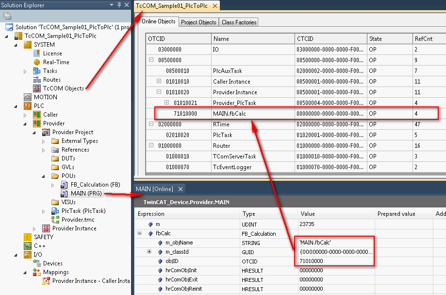 Execution of the sample project 1:
