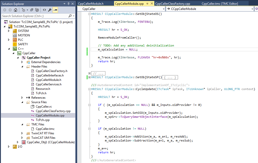 Implementation of the sample 4: