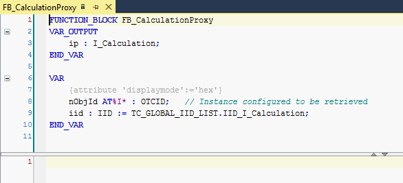 Creating an FB which likewise offers this functionality there as a simple proxy in the second PLC, 2: