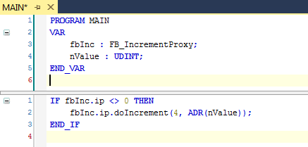 Creating an FB in the PLC that, as a simple proxy, offers the functionality of the C++ object 7: