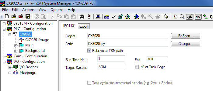 Integration in TwinCAT (CX9020) 3: