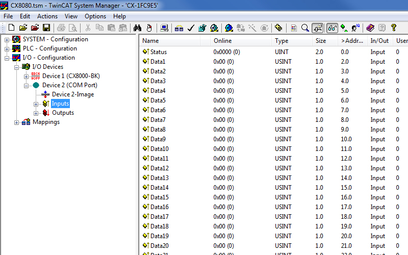 Settings when using the on-board RS485 interface 2: