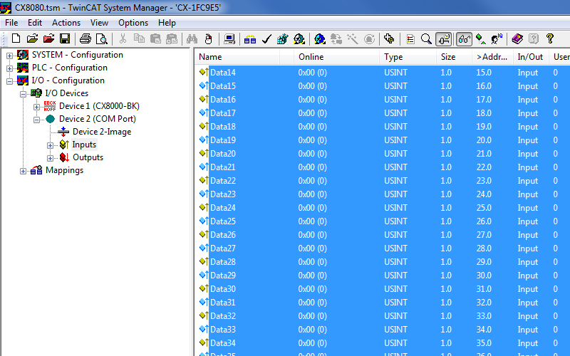 Settings when using the on-board RS485 interface 5: