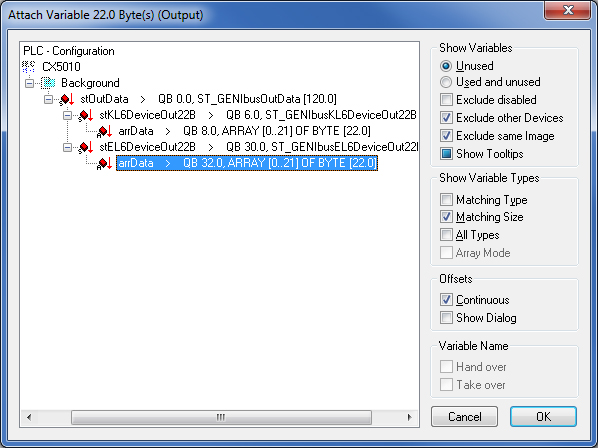 Configuration in the TwinCAT System Manager 10: