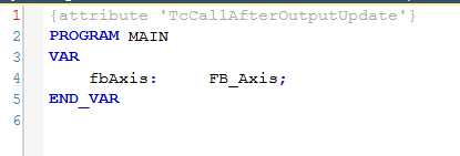 Configuration of an axis 2: