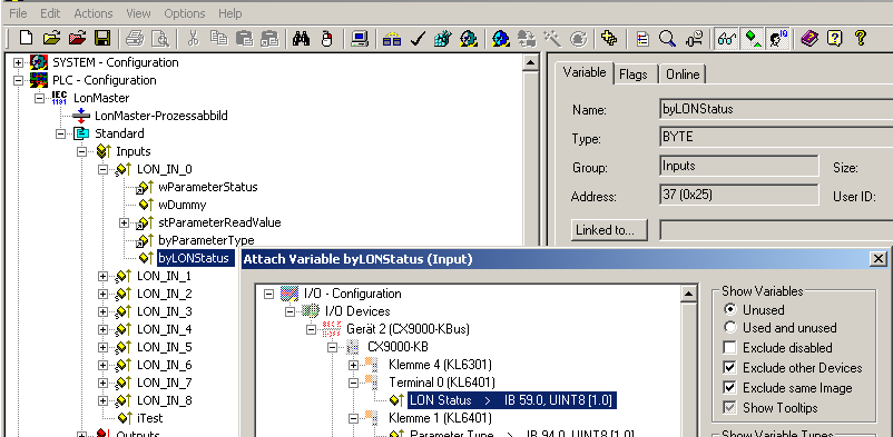 KL6401 - Linking to the TwinCAT System Manager 6: