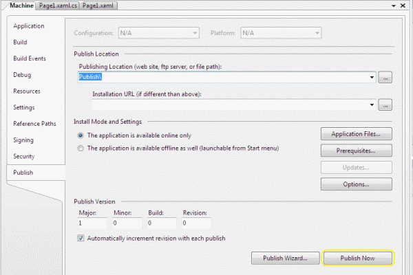 Example: Machine with Microsoft Expression Blend in Microsoft Windows Vista Media Center 6: