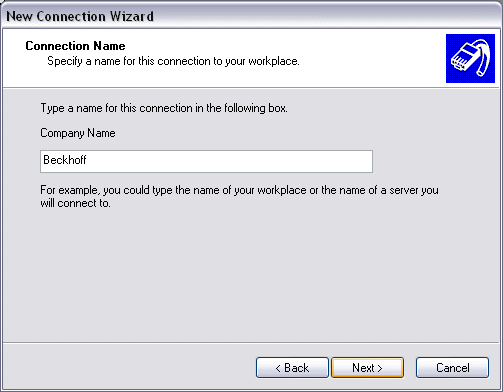 Setting up an outgoing analogue modem connection under Windows XP 3: