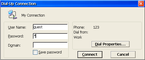 Setting up an outgoing analogue modem connection under CE 4: