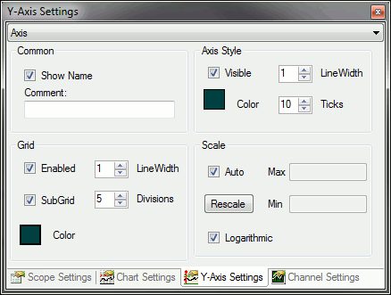 Y-Axis Settings 1: