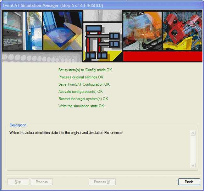 Deactivation of the simulation mode 2: