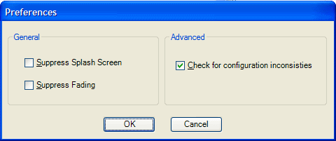 Preferences dialog 1: