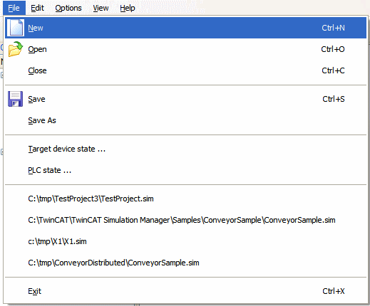 Main menu "File" 1:
