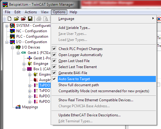 Prepartions for creating a TwinCAT Simulation Manager project 3: