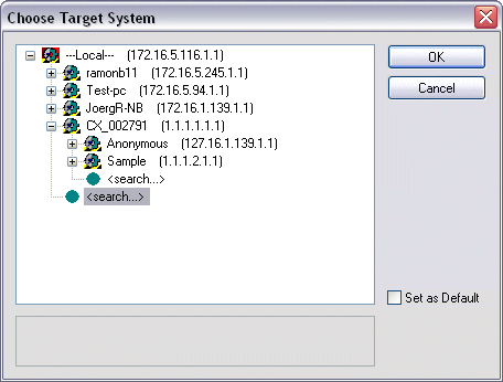 Selection of the Target system 1: