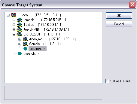 Selection of the Target system 2: