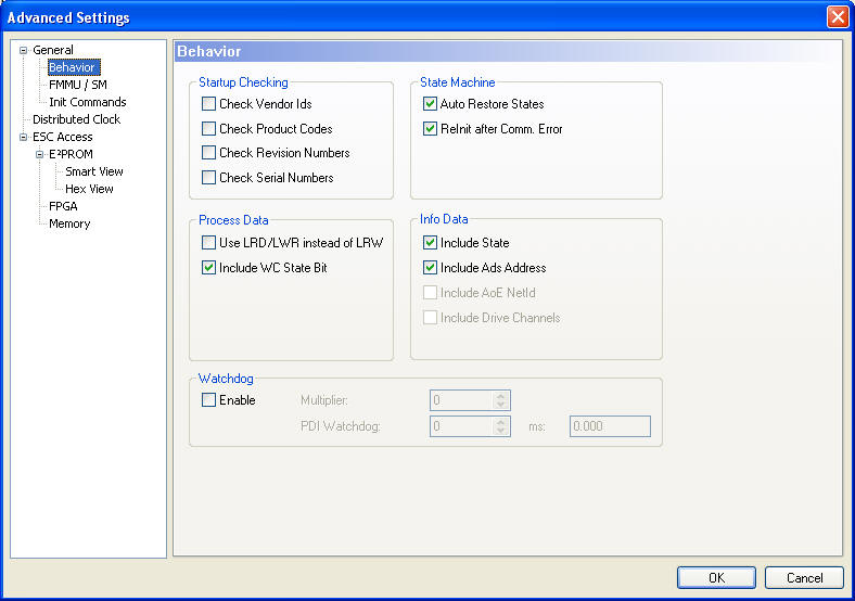 Advanced Settings Dialog 1: