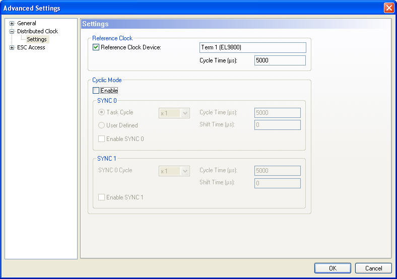 Distributed Clocks settings 3: