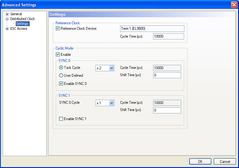 Distributed Clocks settings 4: