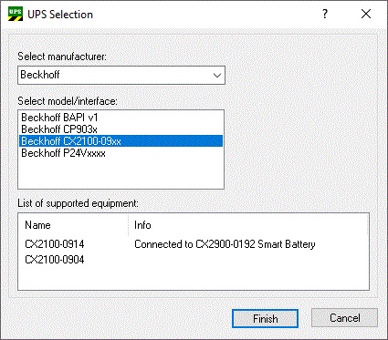 Configuration of the integrated 24V UPS CX2100-09x4 2: