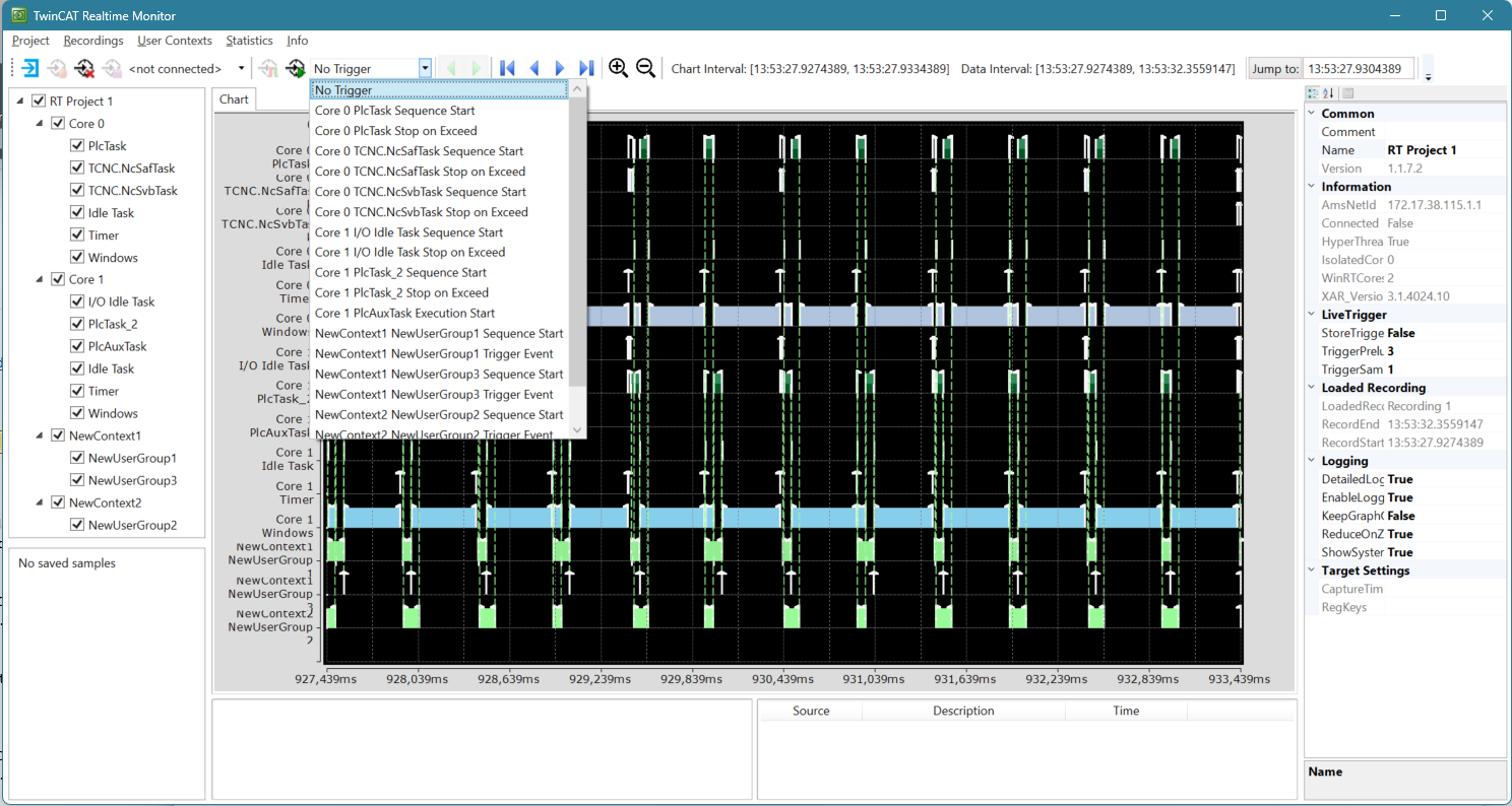 Configuration of triggers 1: