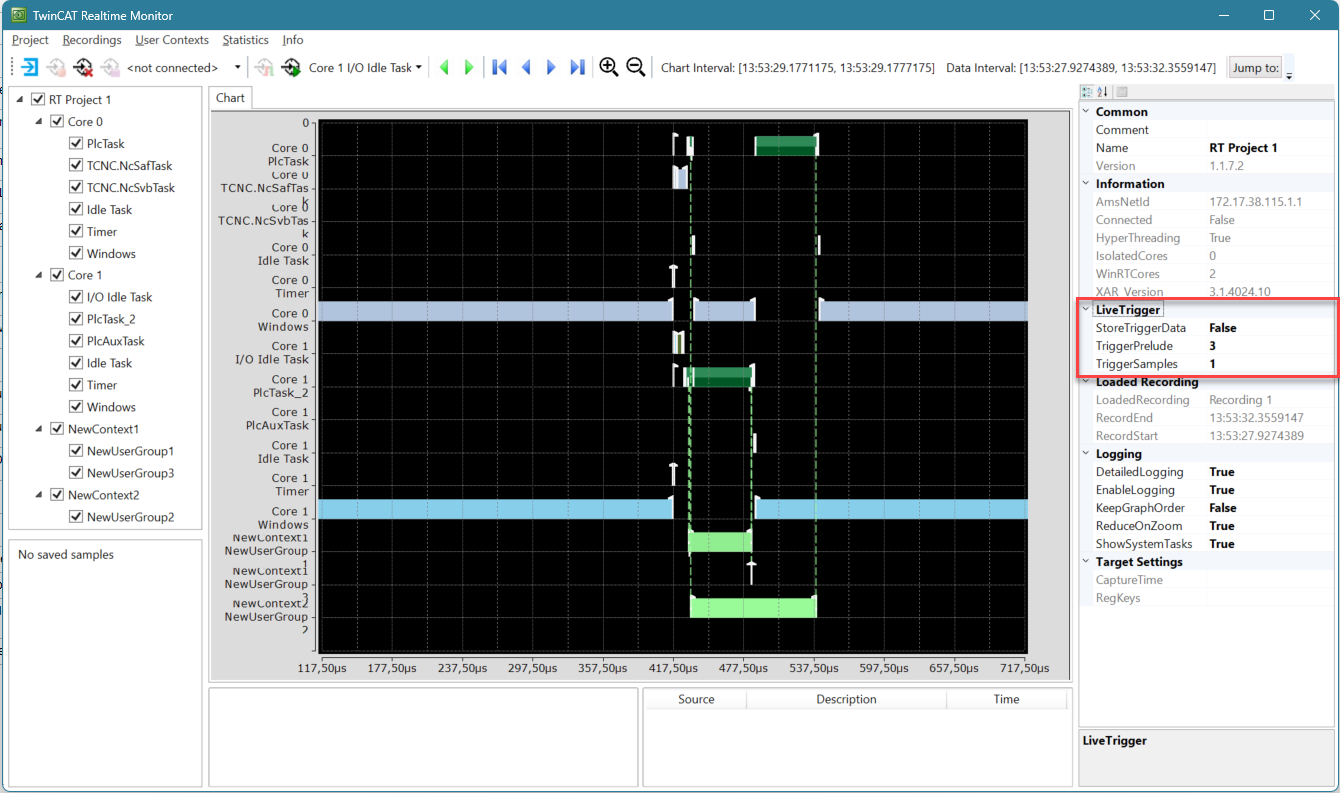 Configuration of triggers 3: