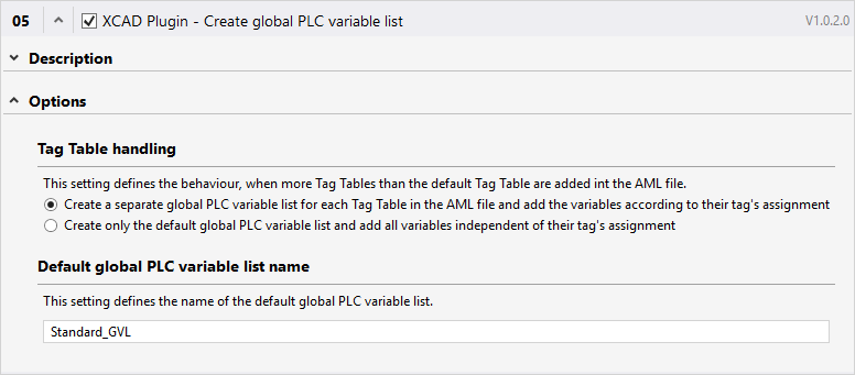 Create global PLC variable list 1: