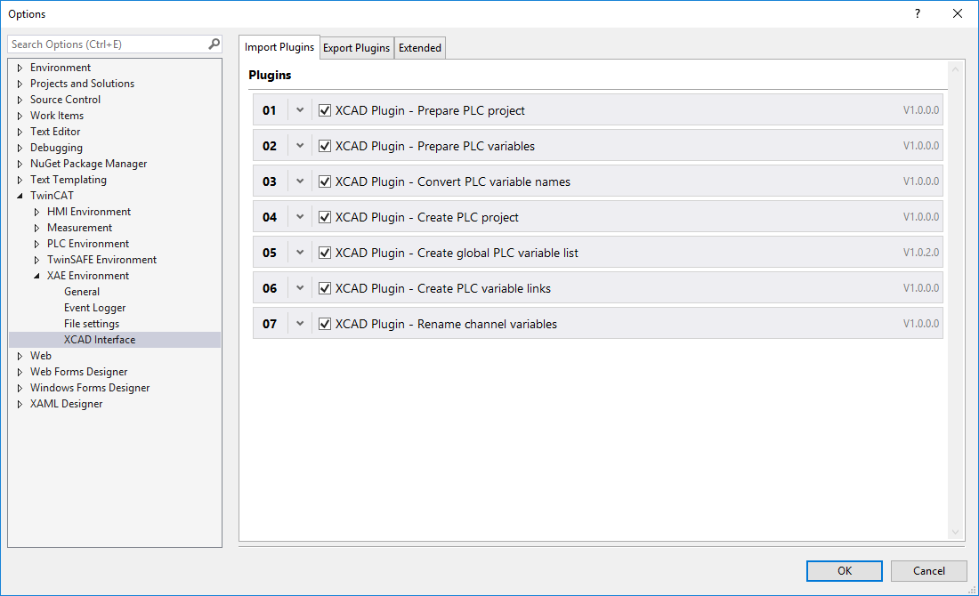 XCAD Interface Options 1: