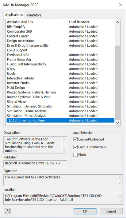 TE1130 Inventor® Add-in 3: