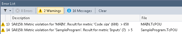 Standard metrics 2: