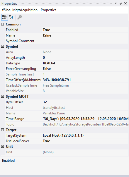 Analytics MQTT Acquisition 1: