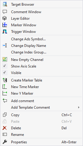 Axis context menu 1: