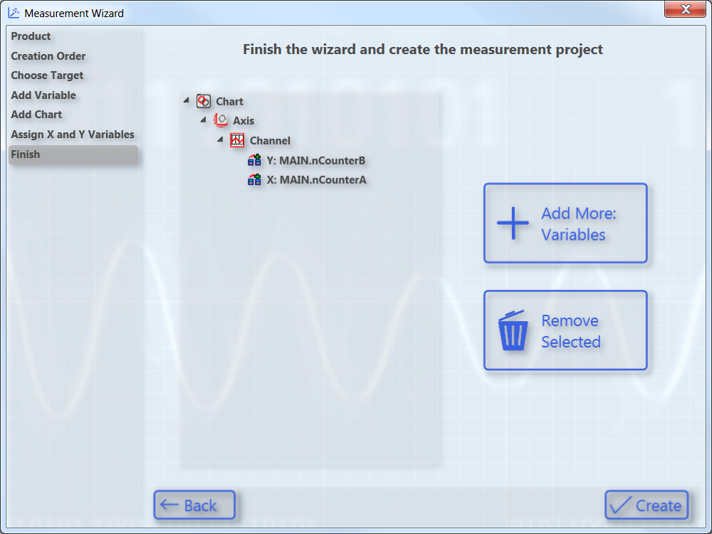 Creating and configuring a Measurement Wizard project 8: