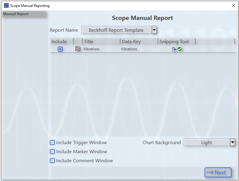 Scope Manual Report Wizard 3: