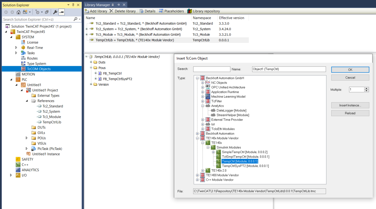 Bundling of several models in one TwinCAT driver 1: