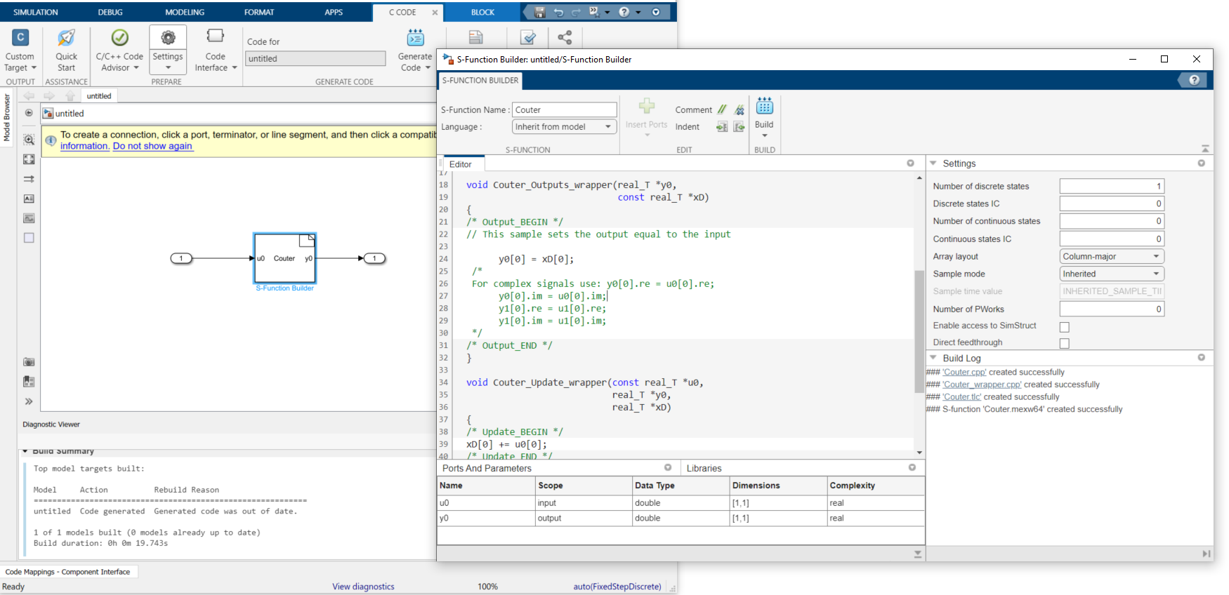 Integration of own C/C++ code 1: