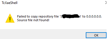 Message: Failed to copy repository 1: