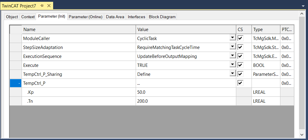 Configuration of data access to data of a TcCOM object 3: