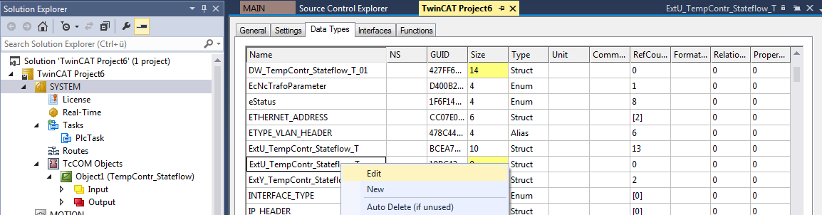 How do I resolve data type conflicts in the PLC project? 1:
