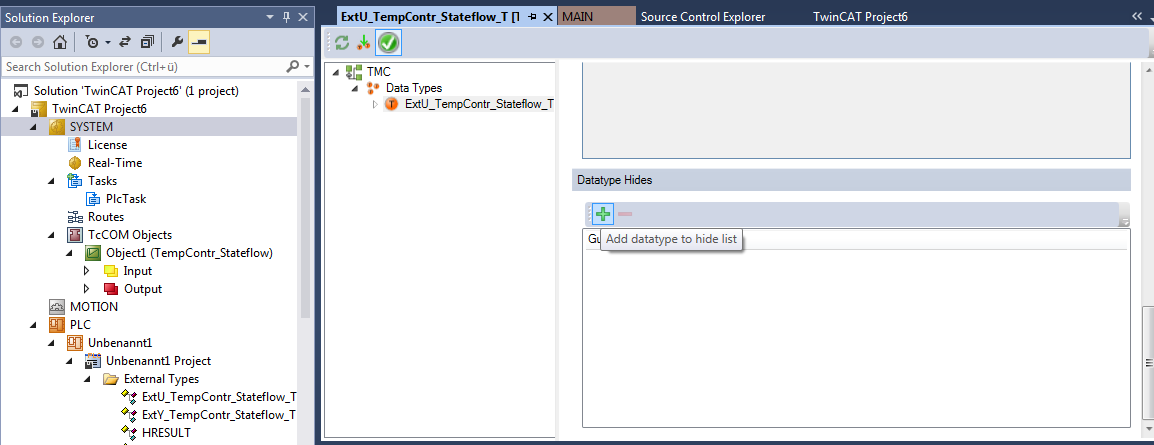 How do I resolve data type conflicts in the PLC project? 2: