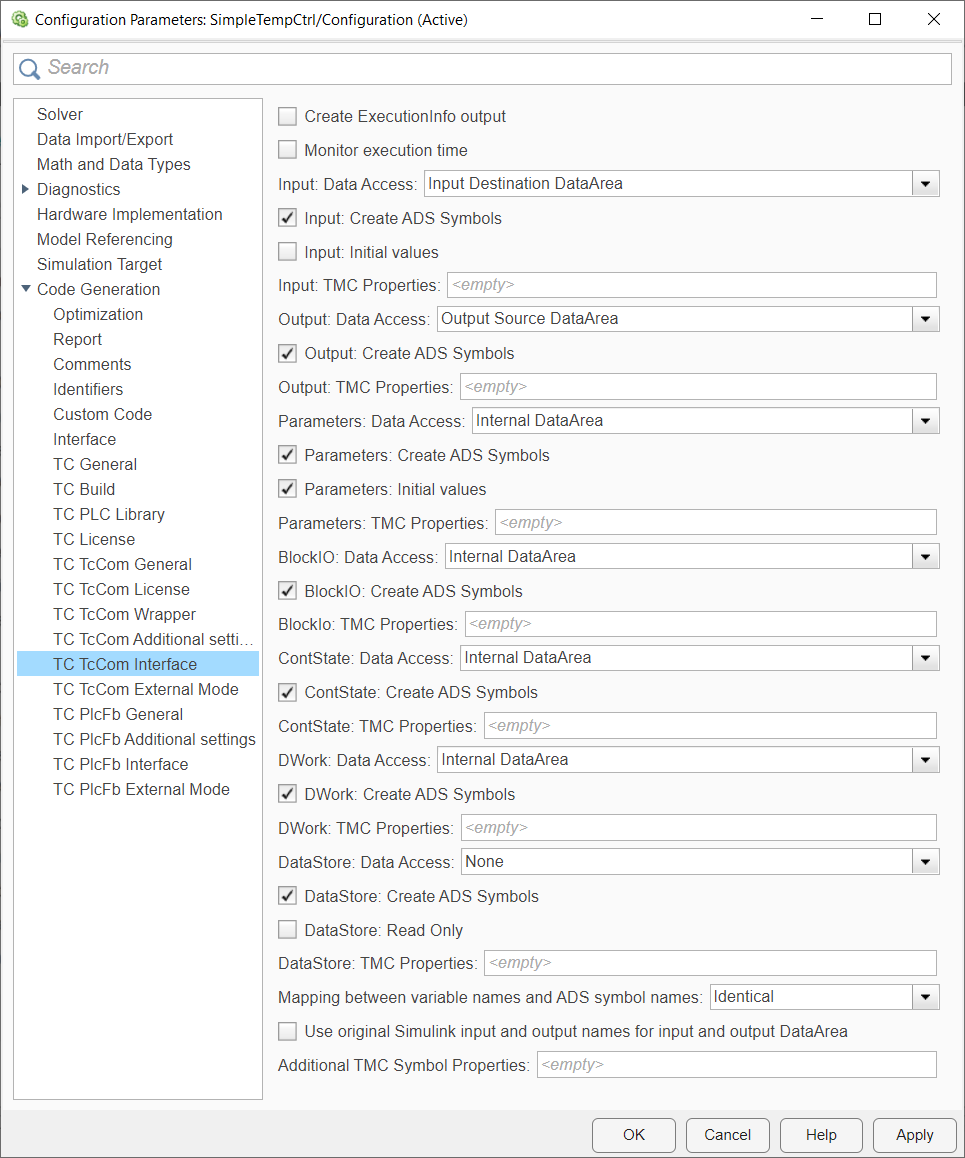 Configuration of data access to data of a TcCOM object 2: