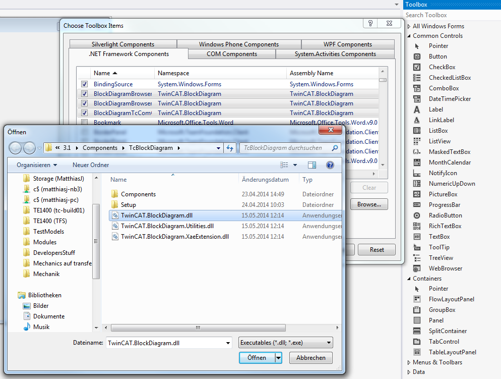 Integrating the block diagram controls in .NET 2: